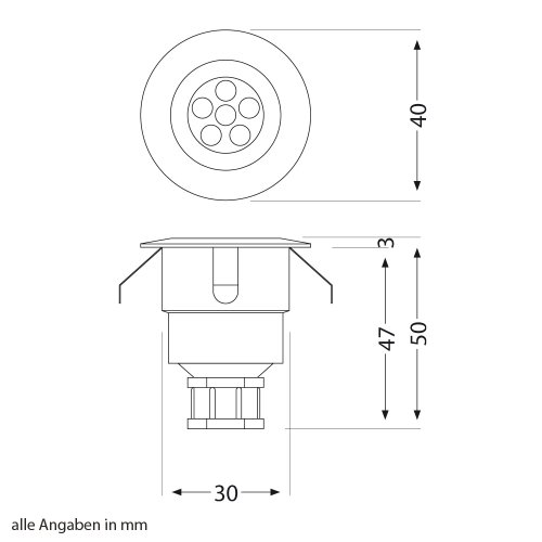 parlat LED Boden-Einbauleuchte Atria für außen, warm-weiß, je 14lm, IP65, 40mm Ø 6er Set - 8