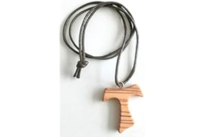 GTBITALY 10.444.90 LAC necklace cross tau 4 cm Saint Francis assisi olive wood peace communion