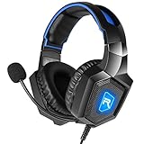 Casking Gaming Headset, Neuen LED-Licht PS4 Gaming Kopfhrer mit Surround Stereo Sound und Mikrofon zur Geruschreduzierung fr Xbox One,PS4,PC,Nintendo Switch,Mac,PC und Phone(Blau) - 