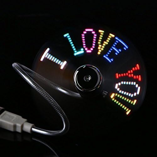 Mini USB Fan Clock, VPRAWLS Flexible Gooseneck Mini USB LED Time Display Clock Fan for PC Laptop Notebook Desktops