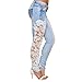 Produktbild Zarupeng Damen Stretch Jeanshose, Frauen Dünne Spitze Denim Leggings Bleistifthose Freizeithosen Sport Fitness-Hosen