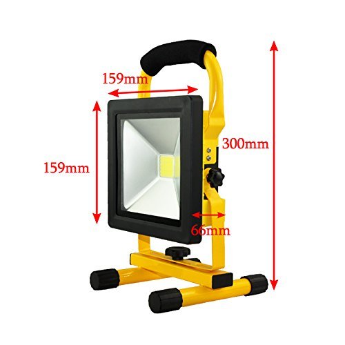 VINGO® 20w 2x LED Baustrahler Strahler Außen Scheinwerfer Kaltweiß + Doppelt Teleskop Stativ IP65 - 2