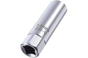 SPETNGSAKE Klucz do świecy zapłonowej 14 mm, 12-punktowy, cienkościenny klucz do świecy zapłonowej 14 mm, wtyczka do świec zapłonowych, magnetyczny zon, do samochodów osobowych, ciężarowych, motocykli, nadaje