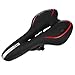 Produktbild Bescita Fahrradsattel Herren/Damen Breiter Fahrradsattel Soft Pad Sattelsitz für Touren/Mountainbike/Rennrad/Cityrad (Rot)