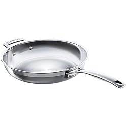 Le Creuset Poêle, Ø 28 cm, Inox 3-ply Intégral, Compatible avec Toutes Sources de Chaleur (Induction et Four Inclus), Argenté