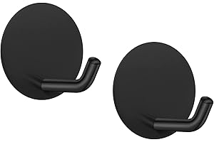 LJLink Lot de 2 crochets muraux autocollants pour serviette, clé, manteau en acier inoxydable, pas de perçage ni de vis, crochets de porte autocollants pour salle de bain, cuisine, armoire