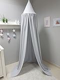 Babymajawelt® Betthimmel Baldachin Grau XXL Stars (Sterne) – Kinderzimmer Zelt zum Aufhängen, Kinderzelt, Babybett Himmel, Versteck, Spielecke - 3