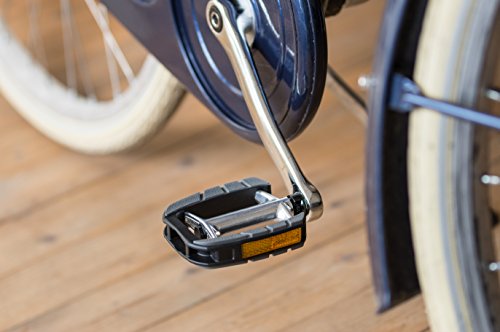 AARON City Fahrradpedale mit hochwertiger Lagerung, Trekking Pedale und elegante / klassische City-Bike Fahrrad, Silber / Schwarz - 5