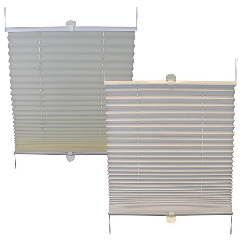 TOP MULTI Plissee Jalousie Faltrollo Klemmrollo crushed Stoff Fenster & Türen creme oder weiß verschiedene Längen und Breiten – versandkostenfrei (D) (70cm Breite x 160cm Länge, Weiß) - 5