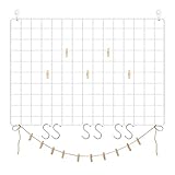 KLEINE HELFER FÜR ALL IHRE IDEEN: Verschiedene Accessoires machen die Gitterplatten zu einem echten Hingucker - 6 S-Haken für Schlüssel oder Mini-Spielzeug, 30 Clips für Rechnungen, Notizen und Postkarten von Ihren Reisen und 1 Hanfschnur für das Aufhängen von Fotos, die Sie an gute alte Zeiten erinnern