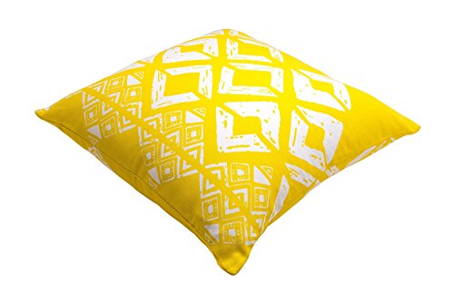 TreeWool®, (2er Pack) Quadratisch Geometrische Design Baumwolle Dekoratives Kissenbezüg (Gelb, 40 x 40 cm) - 3