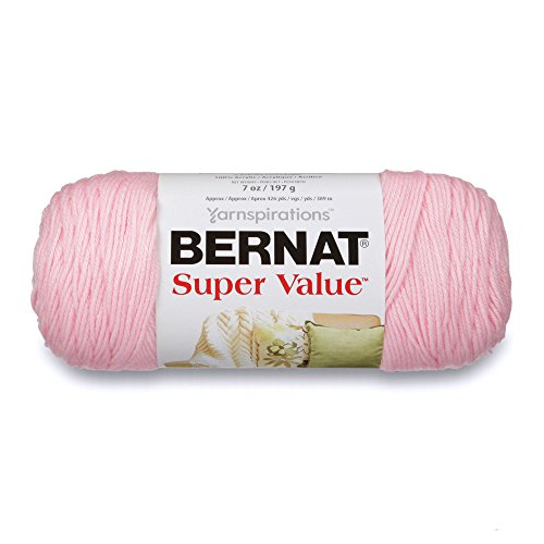 Bernat Super Value - Ovillo de lana, color Rosa Pastel, 25.4 x 11.43 x 11.43 cm, Paquete de 3