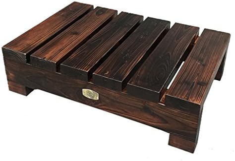 HJHY® Flower racks, Carbonized wood Antiseptic wood Step by step Steps bench balcony bathroom Pedal gardening Short stool 60 × 40 × 16CM Corrosion-resistant, durable