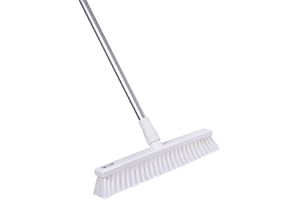 ‎BAWITEC BawiTec Spezial Hygiene Besen Hygienebesen 40cm Breit mit Aluminiumstiel 145cm HACCP weiße Borsten Kehrbesen Lebensmittel Industrie Profibesen Lebensmittelbesen Spezialbesen