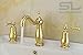 Produktbild Nostalgie Retro 3 Loch Armatur Waschbecken Waschtisch Badewanne Glas Kristall Gold