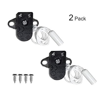 YGSAT 2 Pack Mini Interrupteur à Tirette Lnterrupteur à Tirette avec Enclenchement Marche-arrêt Manuel - 2 A, 250 V CA/Noir
