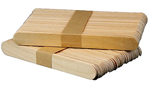 Holzspatel zum Auftragen von Wachs und Zuckerpaste für die Haarentfernung - 100 Stück - 2x15 cm