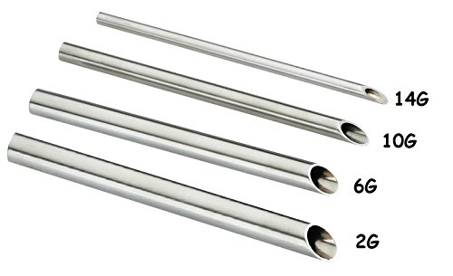 BuyBySky - Body Piercing Needle Receiving Tube Surgical 316L Stainless Steel (14G ID 1.95MM)
