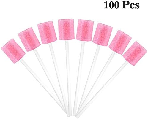 Pomineer 100pcs Disposable Oral Care Tooth Cleaning Mouth Sponge Swab
