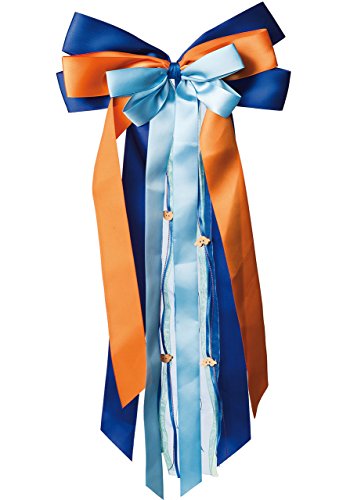 für Schultüten – große 3-D Schleife – “ freie Farbwahl ! “ – 24 cm breit u. 55 cm lang – mit edlen Satin Bändern, Tüll & Bastband – für Geschenke und Zuckertüten – Geschenkband / Geschenkschleife – Schleifenband Stoff – XXL -Geschenkbänder – Kinder & Erwachsene – Mädchen / Jungen – groß - 4