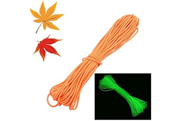 ZJchao(TM) Corde de parachute fluorescente lumineuse 9 Strand 550, Orange, 25ft