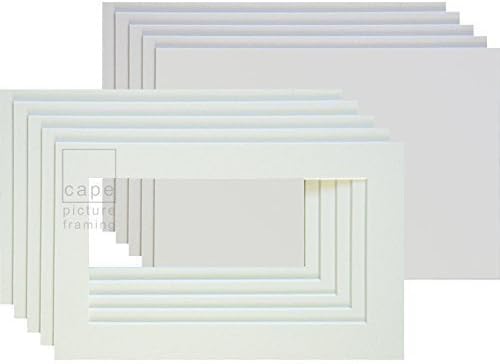 Cape Picture Framing Mounts with Backs, Outer Size 14 x 8, Options - Colour, Image Size, Pack Quantity