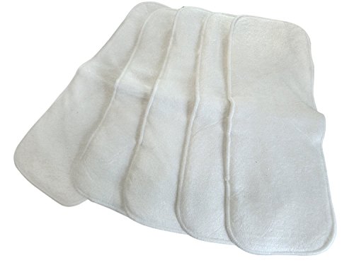 Set of 5 Bamboo Inserts for Washable Reusable Nappy (Bamboo & Cotton)