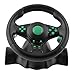 Price comparison product image MachinYester 180 Degree Rotation Gaming Vibration Racing Steering Wheel With Pedals For XBOX 360 For PS2 For PS3 PC USB Car Steering Wheel black & green