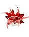 Zac's Alter Ego® Fur & Feathers Fascinator/ Flower on Comb (Red)