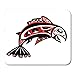 Produktbild Gaming Mauspad Haida Native Salmon Fish in Red on White Northwest American Pacific Indian 11.8"x 9.8" Decor Office Computer Accessories Nonslip Rubber Backing Mousepad Mouse Mat