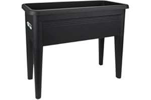 Elho Green Basics Table De Culture XXL 75 - Planteur pour Extérieur & Récolte - Ø 75.5 x H 65.1 cm - Noir/Living Noir