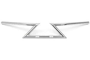 JANESHOP Moto guidon universel Z Bar Cruiser Chopper Bobber Touring Dirt Bike Avec 7/8 pouce 22mm Bar (Chrome)