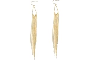 MAJALE - Pendientes Largos Mujer | Pendientes Mujer Largos | Pendientes Largos Mujer Oro | Pendientes Largos Bisuteria | Pendientes Largos Fiesta