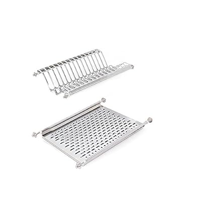Emuca 8933865 Égouttoir suspendu pour assiettes et verres en acier inoxydable pour meuble cuisine 45cm