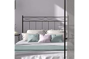 MUEBLIX.COM Mueblix CABECERO FORJA Nova - Negro, 90 cm