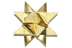 BERTELS Flechtstreifen Fröbelsterne - Papierstreifen 12 Streifen 50 mm breit 335076 gold glitter