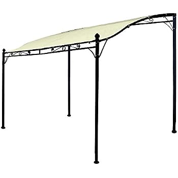 Outsunny Gartenpavillon 3 x 3m, einziehbares Dach, Wandmontage, Metallrahmen, Cremeweiß Outsunny Gartenpavillon 3 x 3m, einziehbares Dach, Wandmontage, Metallrahmen, Cremeweiß