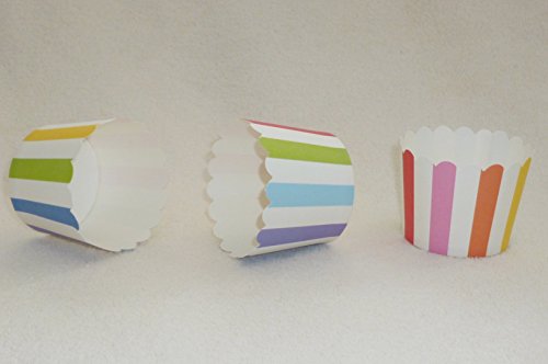 25 Regenbogen-Bunte Back- & Eis-Förmchen mit Streifen - 2