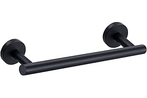 YUET Toalleros de Baño 30CM Toallero de Barra Acero Inoxidable SUS304 Pared para Baño y Cocina Negro Mate 12 Pulgadas, Viene con Tornillos