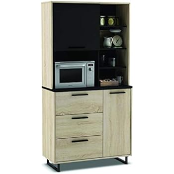 Küchenschrank 933 EICHE-schwarz Schrank Küchenregal Küchenmöbel