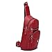 Produktbild Crewell Herren Damen Sling Brust Tasche Kuh Leder Rucksack Casual Schultertaschen für Reisen Camping Cycling rot
