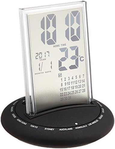 Bedol 18 Zone Time - Glass/Black, Clock