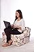 Fold Out Guest Chair Z Bed Futon Sofa for Adult and Kids folding mattress (Beige-1009)