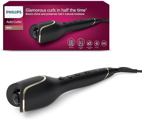 Philips Auto Curler 8000 Series, arricciacapelli, 27 diverse opzioni di styling, nero, modello BHB876/00