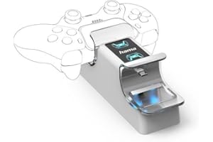 Hama Stacja ładowania dla dwóch kontrolerów PlayStation 5 (wskażnik LED, connetion, gumowa podstawka, kabel 0,5m) biała
