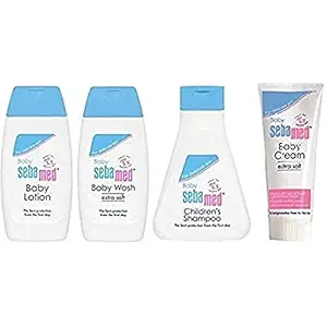 SEBA-Med Baby Combo 50ml (Children's Shampoo, Extra Soft Cream,Baby Wash,Baby Lotion)