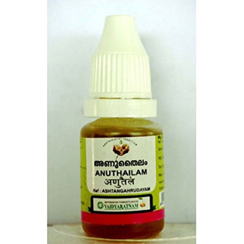 ANU Thailam 10ml - Ayurvedic Nasya Oil for Sinus Relief - Vaidyaratnam Oushadhasala