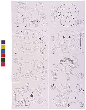 6 Colors Finger Painting Paints and 8 Pieces Painting Paper Set Non-toxic Safe for Baby Toddlers Kids Educational Toys Art Crafts