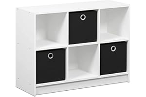 Furinno Basic 3 x 2 Libreria con Scomparti, Bianco / Nero, 99940Wh / Bk