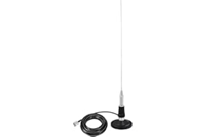 ​Bingfu Antenne Mobile Radio Véhicule Voiture VHF 136-174 MHz, 50 cm, Base Magnétique, Connecteur PL259, Câble Coaxial 5 m, pour Radiocommunication Bidirectionnelle et Appareils Radio Amateur​